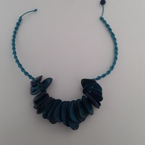 Blue tagua necklace.(code:ACPR-N-001)